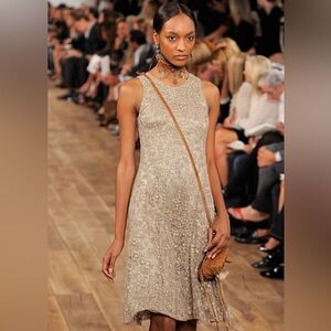 Ralph Lauren Collection Purple Label Beaded Party Dress 6 Fit Flare Runway 2011